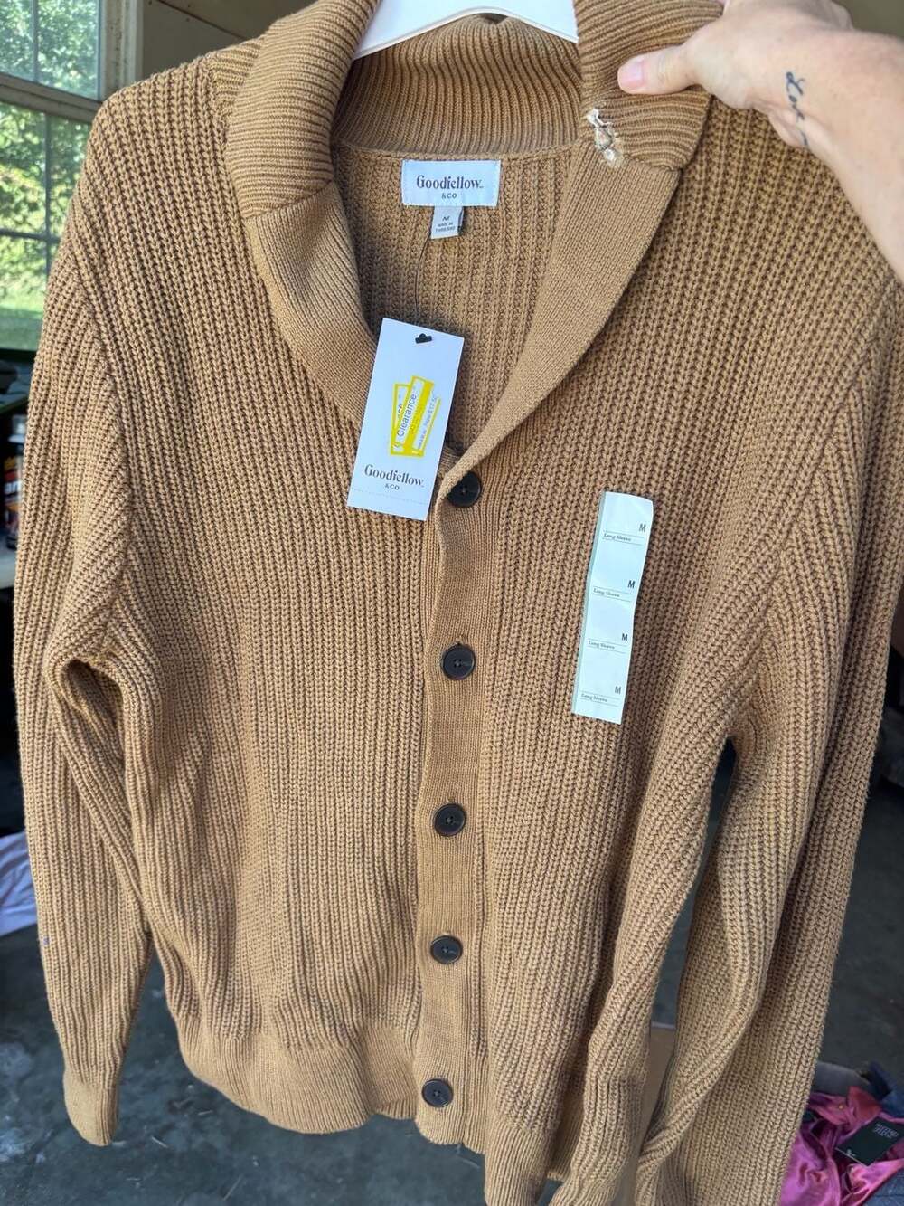 Goodfellow & Co Shawl Collar Cardigan Size M Brown